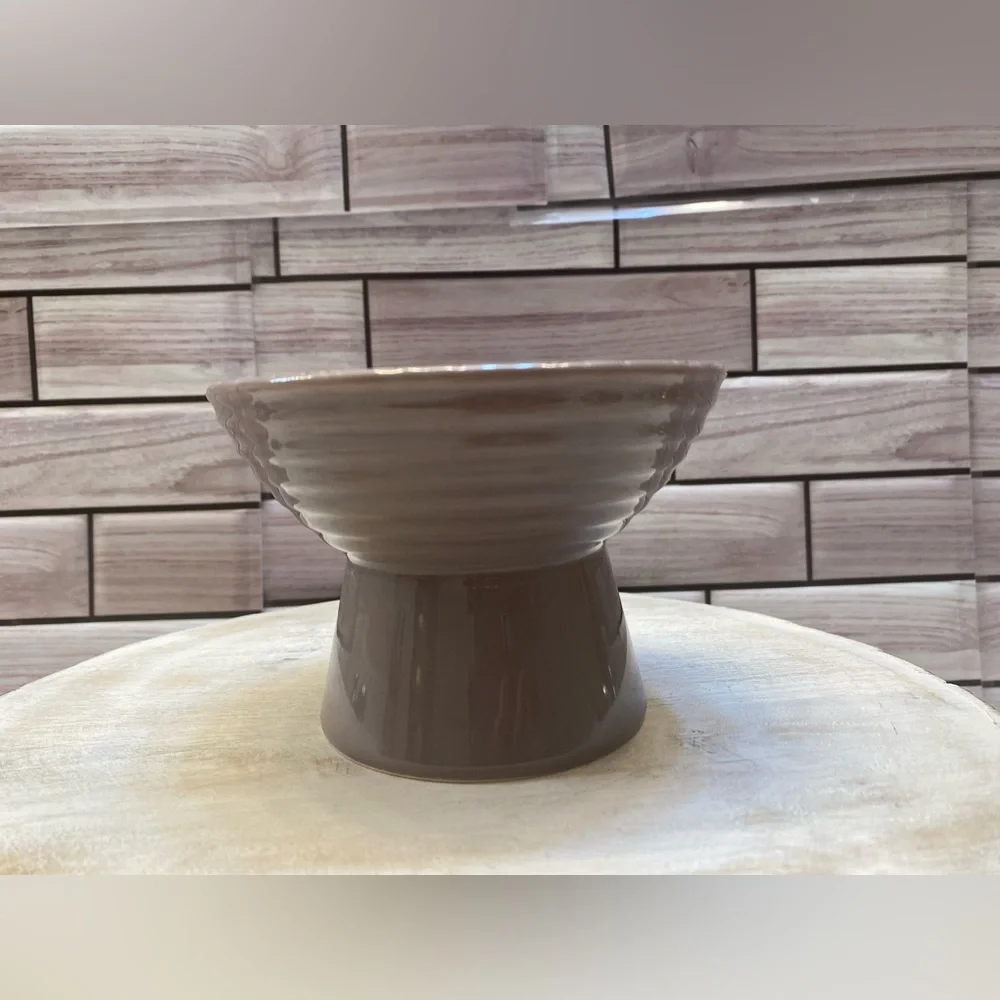 Signature 🐱 🐾 Yoga cat screen embossed Elevated cat bowl Ancient Purple New